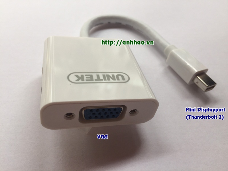 Cáp Mini Displayport sang VGA Unitek Y-6327WH dùng cho macbook